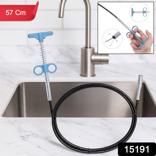 Flexible Spring Drain Cleaning Tool With Hand Grip (1 Pc  57 Cm)