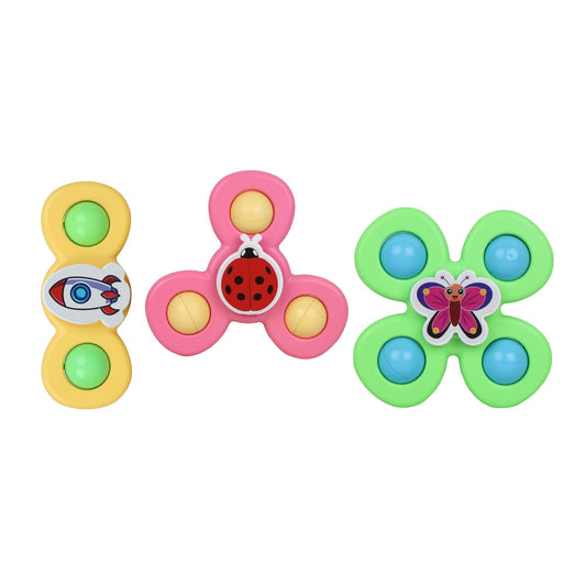 Colour Baby Spinner Toy Set  Suction Cup Sensory Spin Toys (3 Pc Set)