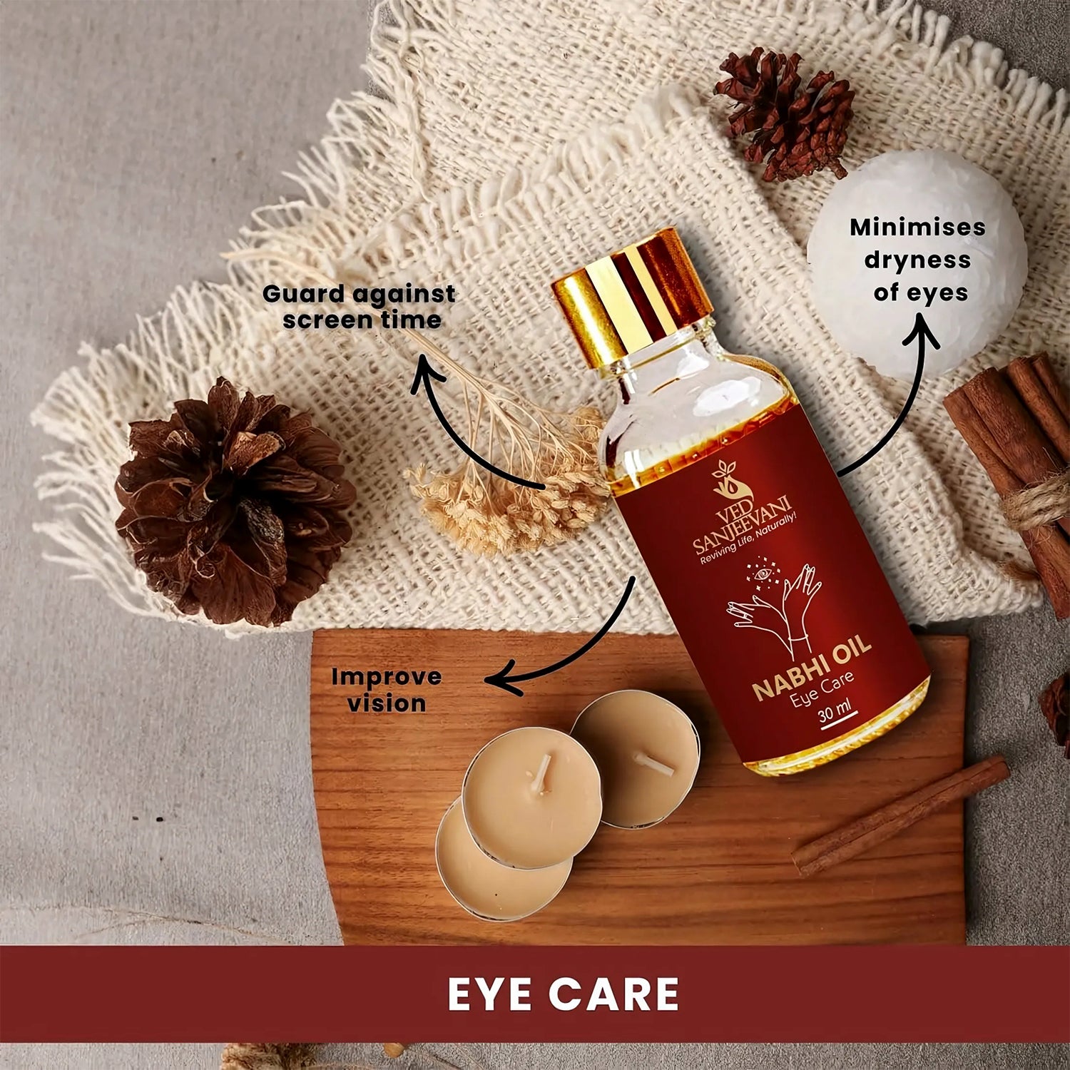Ved Sanjeevani 100 Organic Ayurvedic Nabhi Oil For Eye Care (30ml  1 Pc)