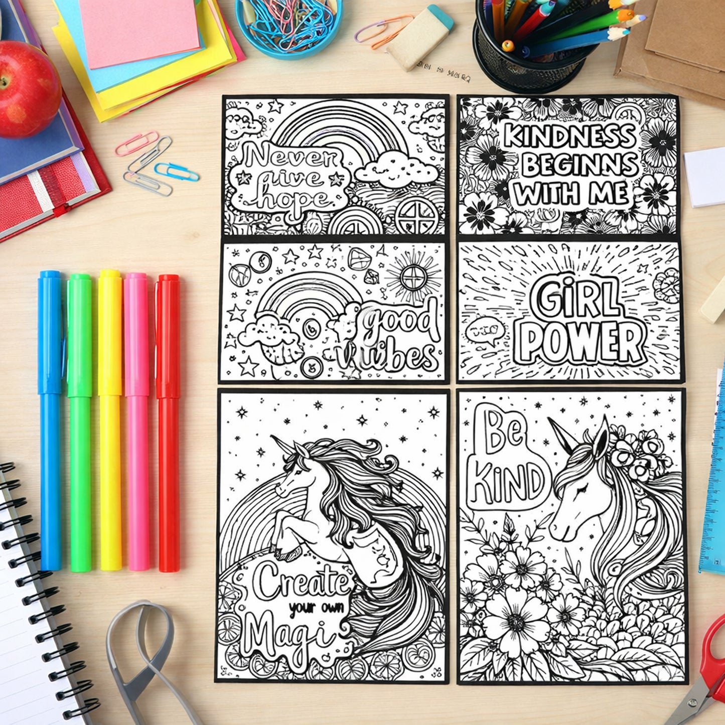 Creative Kids Colouring  Activity Poster Set (11 Pc)