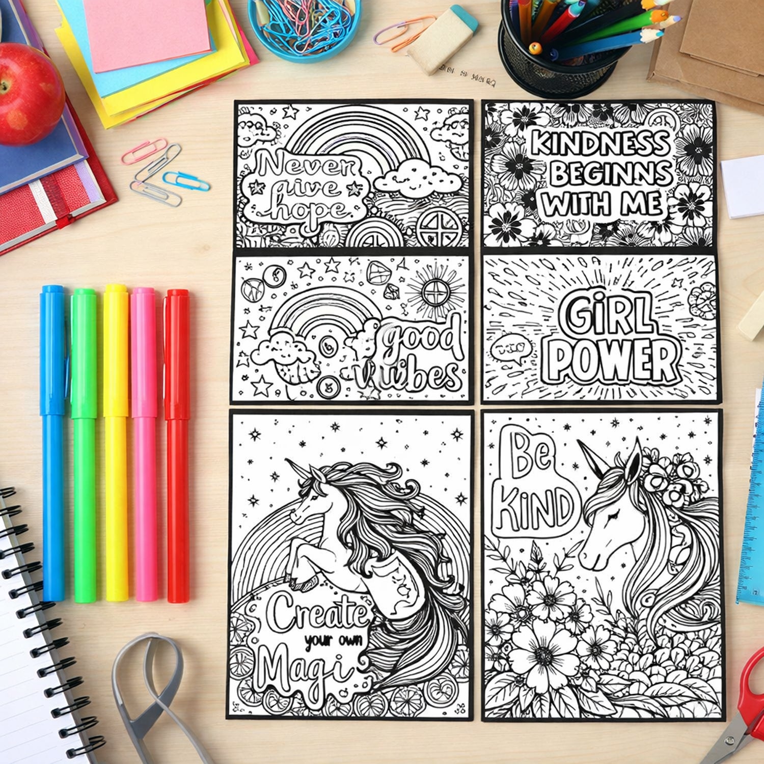 Creative Kids Colouring  Activity Poster Set (11 Pc)