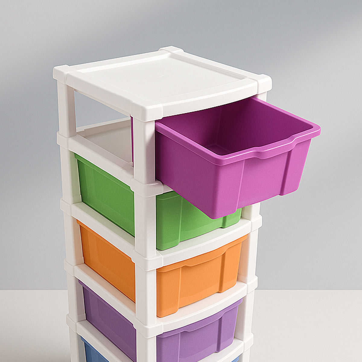 Multi Coloured Drawer Stack 6-layer Multi-colored Plastic Storage Drawer Cabinet – ANDRO VAULT