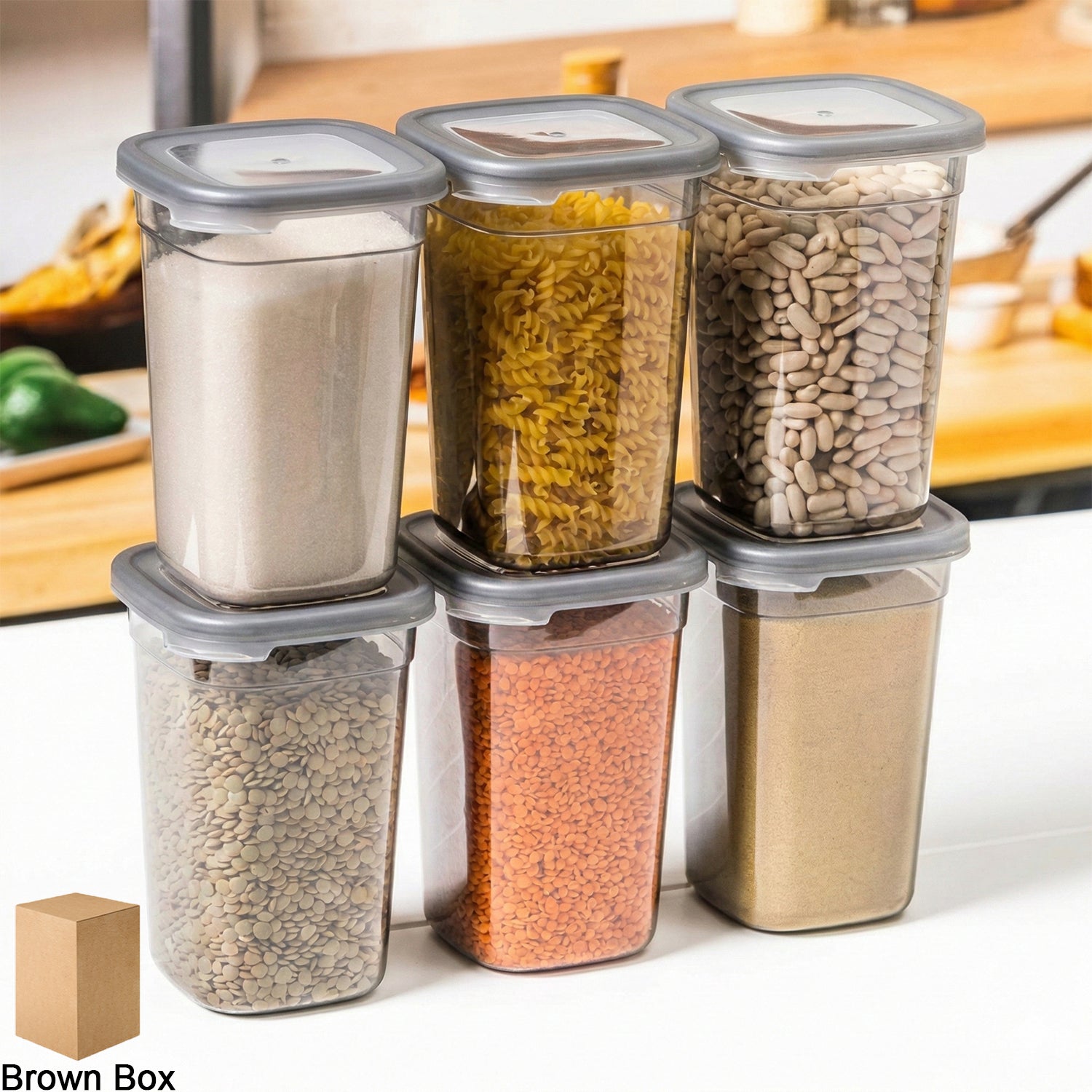Plastic Multipurpose Kitchen Storage  Fridge Container (1200 Ml 6 Pc)