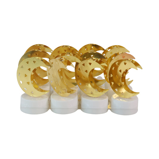 Decorative Moon Shaped Flameless Led Candles (12 Pc)