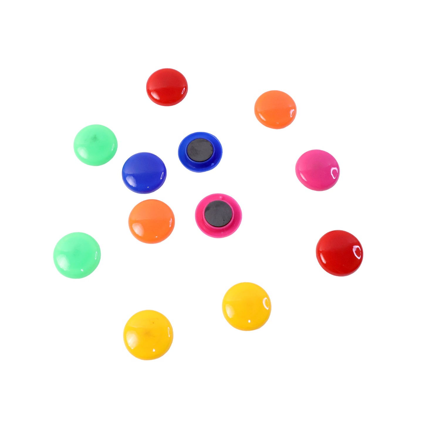 Colorful Round Refrigerator Magnets Set (12 Pc Set)