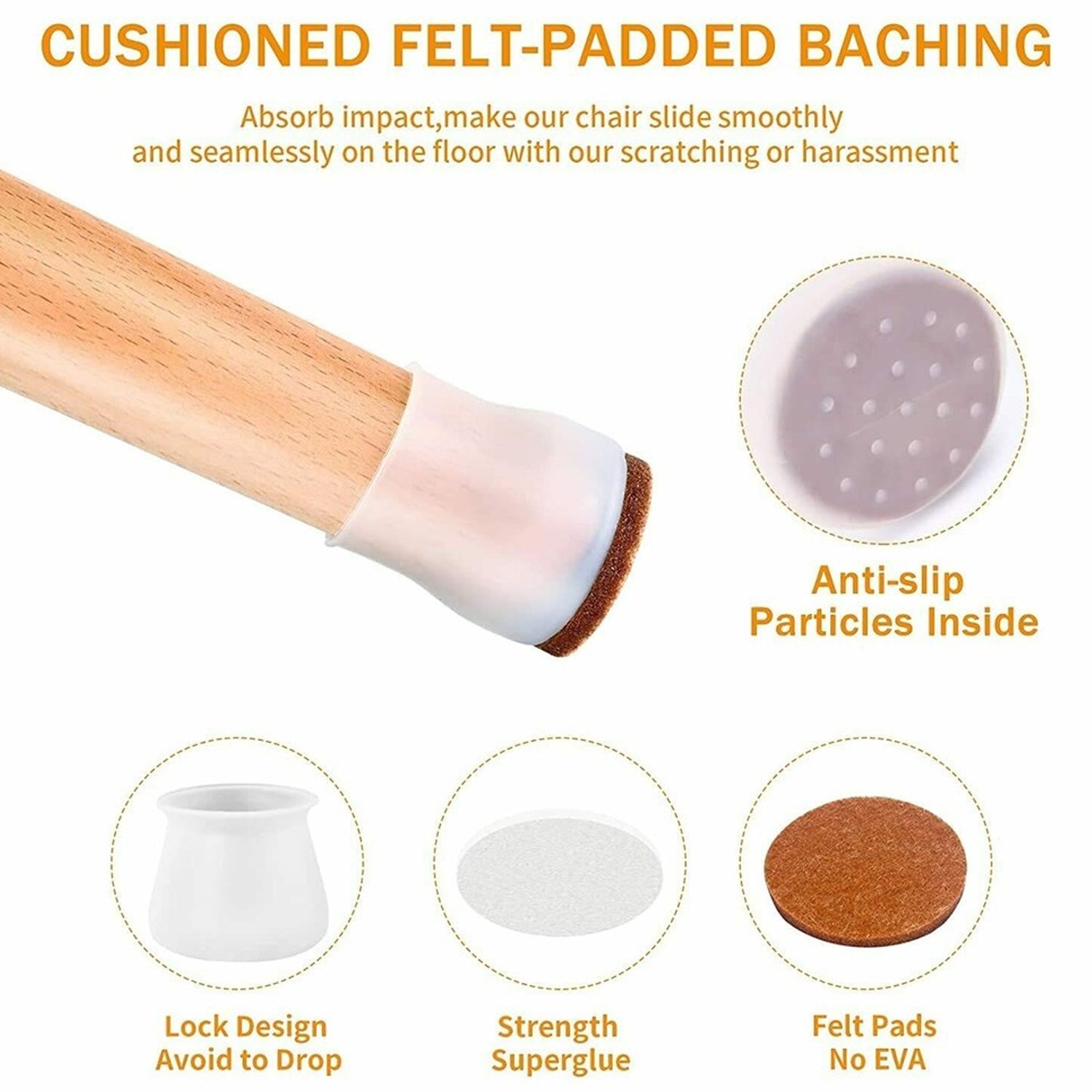 Premium Silicone Furniture Feet Pads (4 Pc Set  Mix Color)
