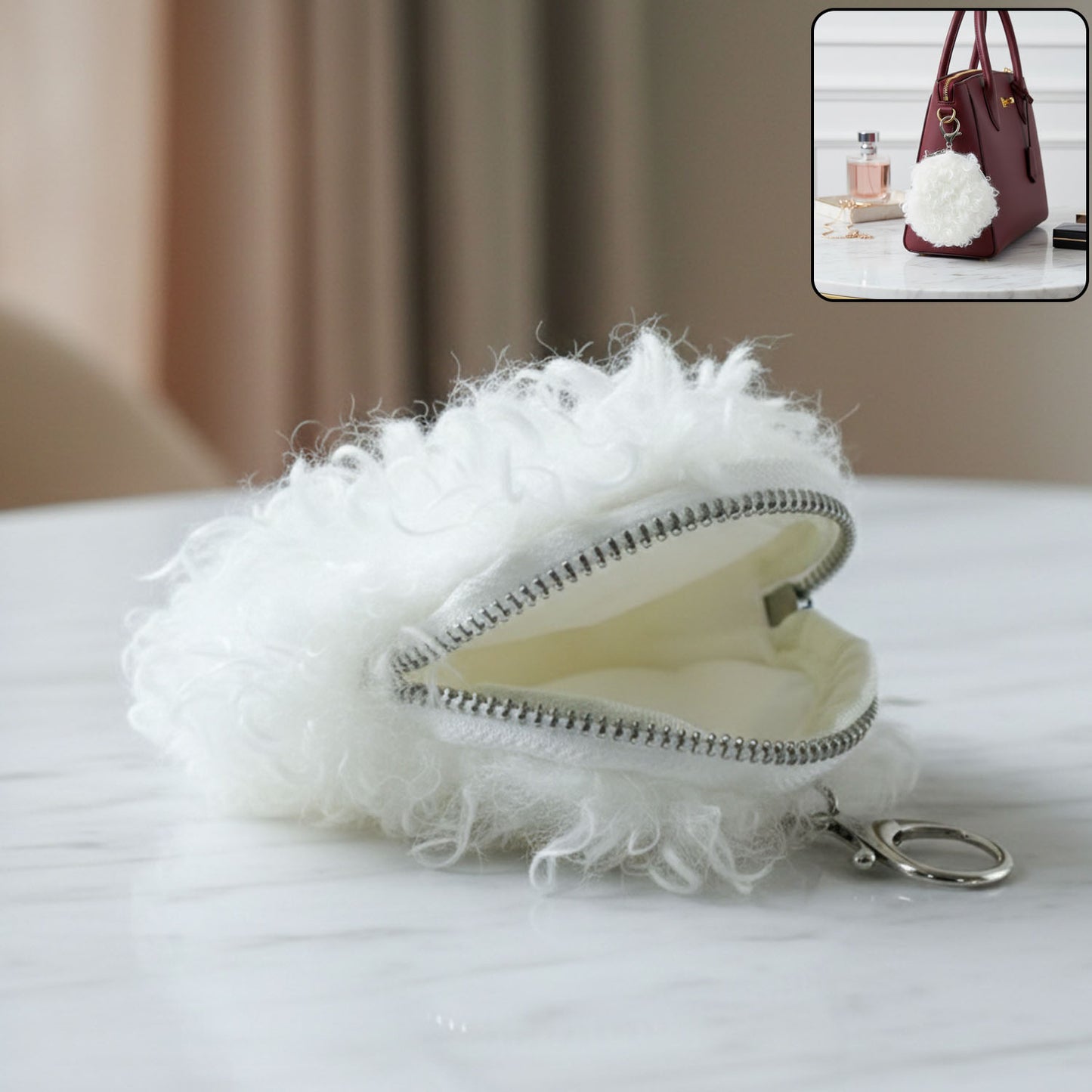Wallet  Small Zipper Pouch  Mini Coin Purse  Loose  Keychain Pouch  Fluffy Pouch  Daily Use Wallet  Compact Wallet  China