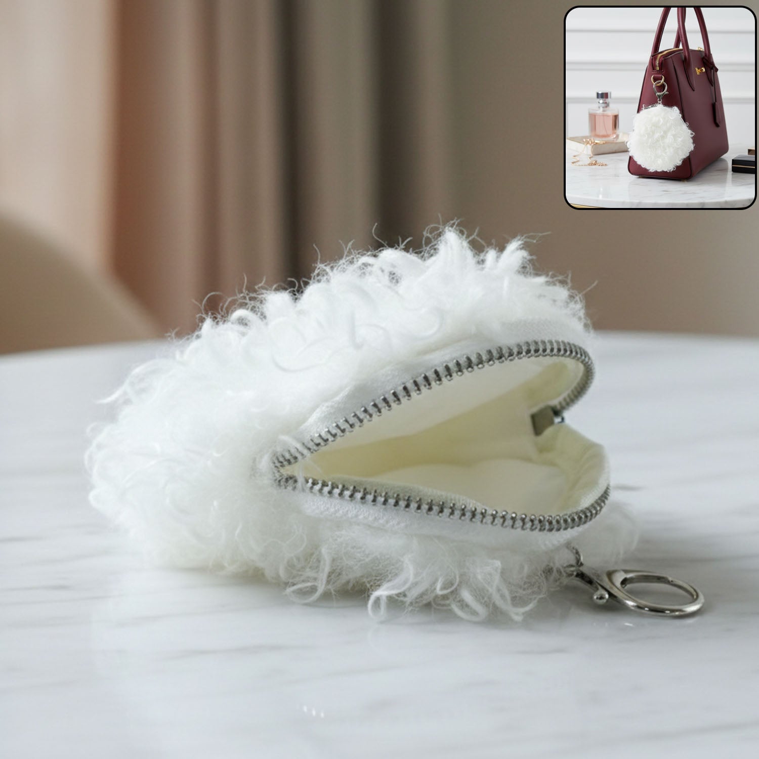 Wallet  Small Zipper Pouch  Mini Coin Purse  Loose  Keychain Pouch  Fluffy Pouch  Daily Use Wallet  Compact Wallet  China