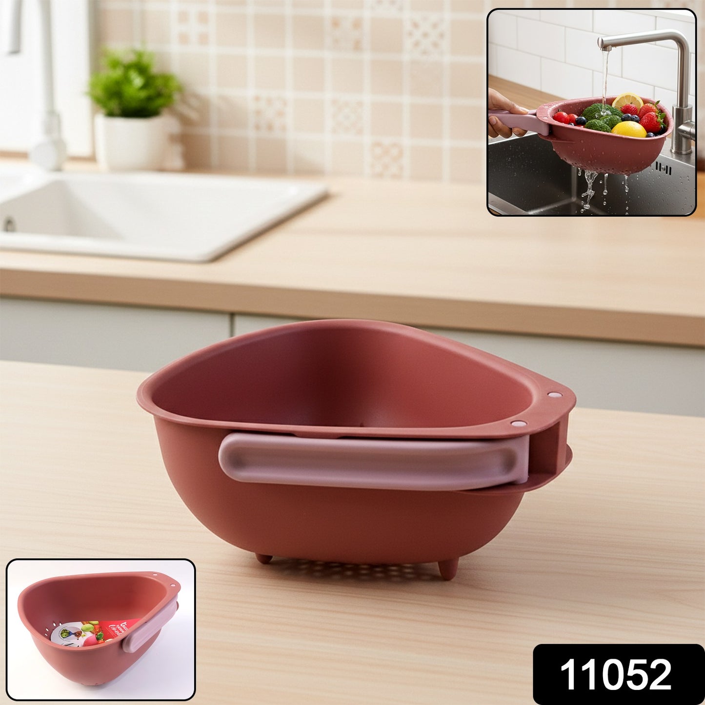Supermom Kitchen Colander With Foldable Handle And Drain Base