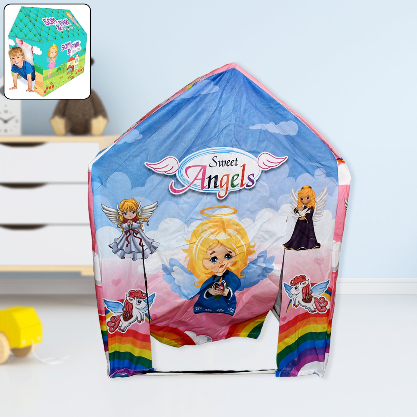 1909 Jumbo Size Go To School Kids Play Tent House (Multicolour)