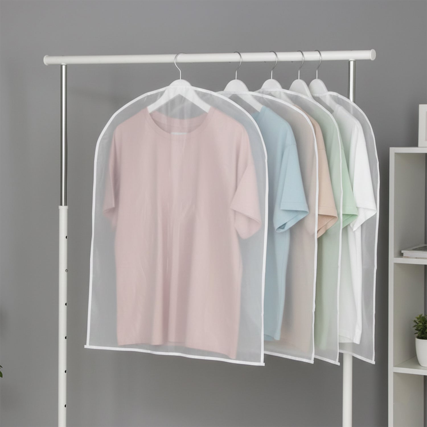 Pack Of 5 Hanging Garment Cover Bags For Wardrobe (60  120 Cm)