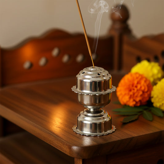 Stainless Steel Big Lotus Agarbatti Stand (1 Pc)