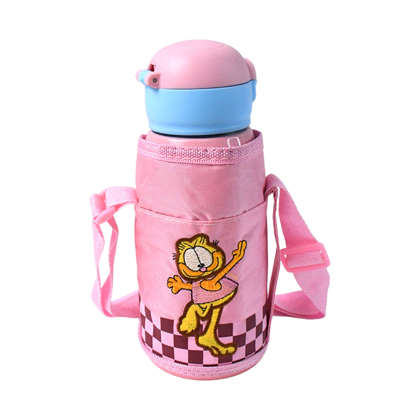 Thermos Steel Double Wall Vacuum Bottle With Cover  Strap 600ml Approx