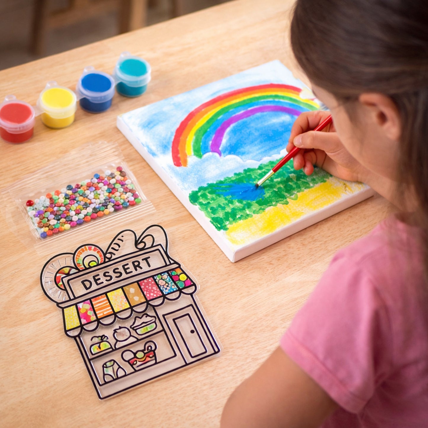 Kids Paint Coloring  Craft Activity Set With Beads (Mix Design 1 Set)